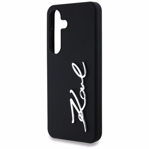 Karl Lagerfeld Silikoninen Metal Signature Logo Suojakuori Samsung Galaxy S25 Musta
