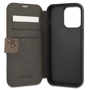 Guess GUBKP13X4GMGBR iPhone 13 Pro Max 6.7" ruskea/ruskea kirja 4G Iso metalli logo