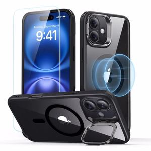 ESR Classic Hybrid Kickstand Halolock MagSafe iPhone 16 Plus + Karkaistu lasi Näytönsuoja - Musta