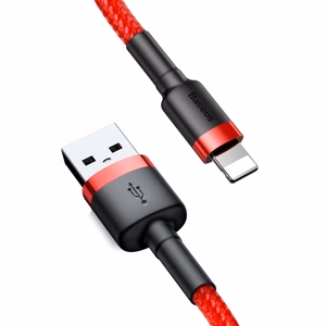 Baseus Cafule USB Lightning -kaapeli 2,4A 1m musta+punainen