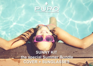 PURO Sunny Kit -sarja iPhone SE (2022/2020) / 8/7 -laitteelle: suojakuori ja taitettavat aurinkolasit, sininen