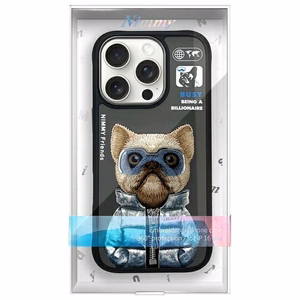 NIMMY Suojakuori COOL&CUTE 2.0 Koira iPhone 16 Pro:lle musta