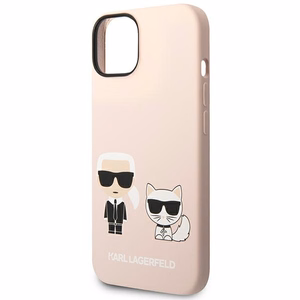 Karl Lagerfeld KLHMP14SSSKCI iPhone 14 6.1 kovakuori vaalea vaaleanpunainen / vaalea vaaleanpunainen Silicone Karl & Choupette Magsafe