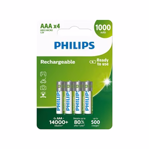 Philips ladattava akku AAA NiMH 1000mAh 4 kpl:n setti