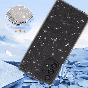 Crystal Glitter Suojakuori Samsung Galaxy A33 5G:lle hopeinen