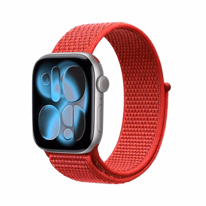 Crong Nylon Apple Watch -urheiluranneke, 38/40/41/42 mm, Red Fusion