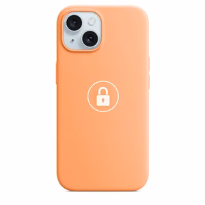 Puhelimen suojakuori "Silicone Case v2" iPhone 15:lle / Orange Sorbet / pakkauksessa
