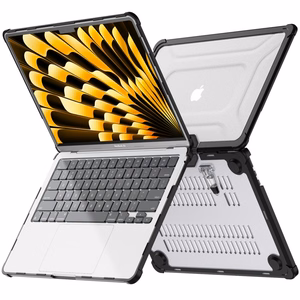 Tech-Protect SmartShell Pro Suojakuori MacBook Air 13 2023-2025 M2 / M3 / M4:lle - läpinäkyvä ja musta