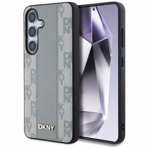 DKNY Nahkainen Checkered Pattern MagSafe Suojakuori Samsung Galaxy S25:lle - taupe