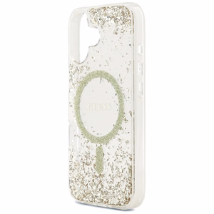 Guess Resin Bottom Glitter MagSafe Suojakuori iPhone 17:lle - kultainen