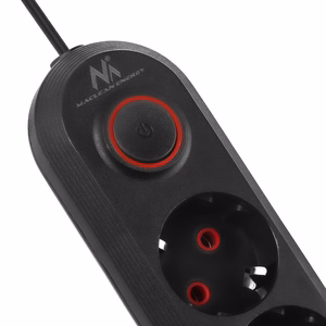 Maclean power strip, 5 socket extension cable + 3xUSB, 110-240V AC 50/60Hz, 2.1A max 2500W, 1.5m, black, MCE395 B