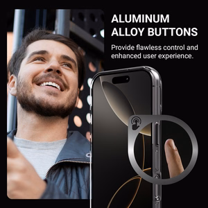 Crong Clear MAG Pro MagSafe suojakuori iPhone 15 Pro -laitteelle, musta