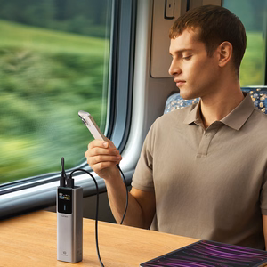 CUKTECH CKPB100PGLBL varavirtalähde, 10000 mAh, 150 W, USB-C / USB-A, harmaa