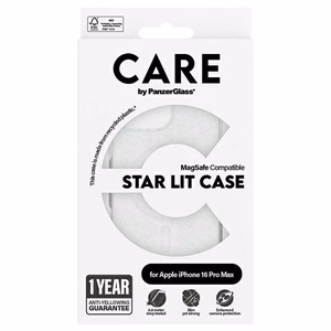 CARE by PanzerGlass Flagship Star Lit suojakuori iPhone 16 Pro Max 6.9' valkoinen/valkoinen MagSafe 1344