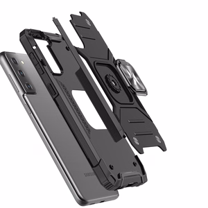 Wozinsky Ring Armor Tough Hybrid Case Cover + Magneettikiinnike Samsung Galaxy S22 + (S22 Plus) Punainen