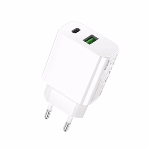 Rock Wall charger T43  - USB + Type C - QC 3.0 PD 20W 3A white