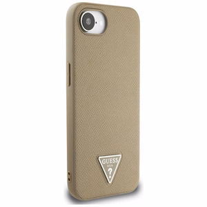 Guess HC MagSafe Grained PU Triangle Logo Suojakuori iPhone 16e:lle - Ruskea