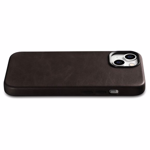 iCarer Öljyvaha Premium Nahkakotelo iPhone 14 Plus Magneettinen nahkakotelo MagSafe ruskea (WMI14220703-BN)