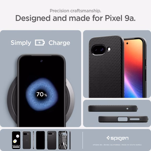 Spigen Liquid Air Suojakuori Google Pixel 9A:lle - matta musta