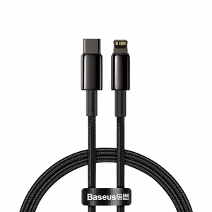USB-kaapeli Baseus Tungsten PD20W USB-C - Lightning 1,0m musta CATLWJ-01