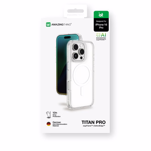 AmazingThing Titan Pro Mag Case with Magnetic Ring for iPhone 16 Pro - Transparent