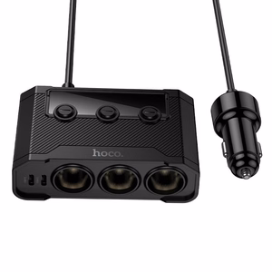 Auton laturi Hoco 2xUSB A + 2xUSB C+3x savukkeensytytinportti PD QC3.0 240W Z64 musta