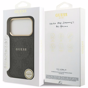 GUESS suojakuori IPHONE 17 Pro:lle MagSafe-yhteensopiva GUHMP17LP4MSEGCK (PU 4G W/ Classic) musta