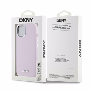 DKNY suojakuori iPhone 15 6,1' DKHMP15SSMCHLP pinkki HC MagSafe silikoni vaakasuoralla metallilogolla