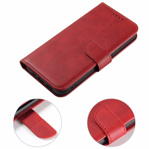 Lompakko-Suojakuori jalustalla iPhone 15 Pro Max:lle Magnet Case - punainen