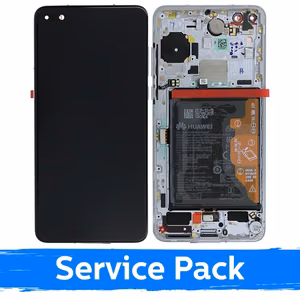 LCD-näyttö yhteensopiva Huawei P40 kehyksellä / Ice White / (Service Pack)