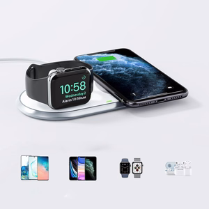 Choetech Qi 2in1 langaton laturi älypuhelimille / Apple Watch jalustan kanssa (MFI) USB Type C valkoinen (T317)
