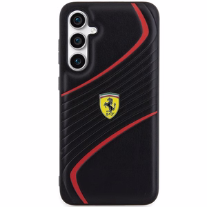 Ferrari Twist Metal Logo suojakuori Samsung Galaxy S23 FE:lle - musta