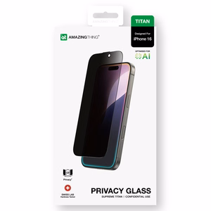 AmazingThing Titan Privacy Glass yksityisyyttä suojaava Karkaistu lasi iPhone 16:lle
