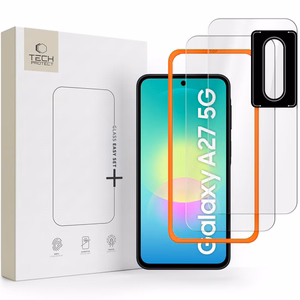 Tech-Protect Easy Set+ 2-osainen karkaistujen suojalasien sarja näytölle ja kameran linsseille mallille Samsung Galaxy A27 5G