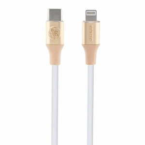 Guess Ebossed Logo USB-C / Lightning kaapeli 1.5m pikalatuuksella - kultainen