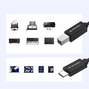 Wozinsky WKDDY2S USB-B - USB-C Kaapeli 2m - musta