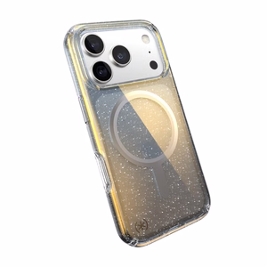 Speck Presidio Lux MagSafe suojakuori iPhone 17 Pro -laitteelle, Hyper Mirror Glitter / Silver Metallic -värinen