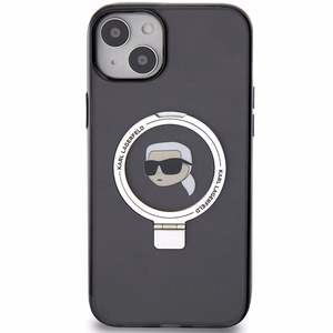 Karl Lagerfeld Suojakuori iPhone 15 6.1 KLHMP15SHMRSKHK musta HC MagSafe Ringstand KH