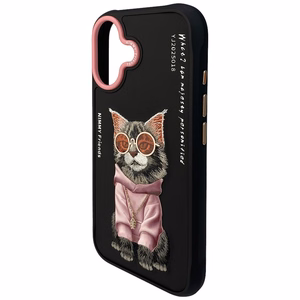 Nimmy Glasses Cool Cat Suojakuori iPhone 17:lle - Musta