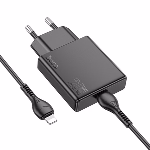 Puhelinlaturi Hoco Slim USB C QC PD 20W + kaapeli USB C - Lightning N37 musta