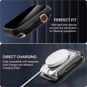 Crong Hybrid Watch Case with integrated glass for Apple Watch 45 mm, carbon-fibre pattern