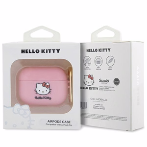 Hello Kitty Silicone 3D Kitty Head suojakuori AirPods Pro:lle - vaaleanpunainen