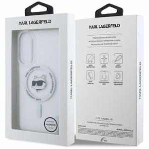 Karl Lagerfeld Choupette MagSafe -suojakuori Samsung Galaxy S25 Edge -puhelimelle, valkoinen