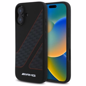 AMG Checkered Flag Pattern MagSafe suojakuori iPhone 16:lle - musta