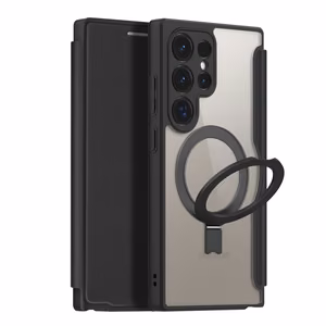 Dux Ducis Skin X Pro kotelo läpällä ja magneettisella sormusjalustalla Samsung S24 Ultra - musta