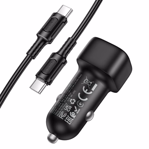 Borofone BZ34A Cloud -autolaturi - Type C - PD 20W ja Type C - Type C -kaapeli, musta