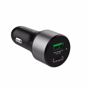 Crong Power 63 W autolaturi USB-C PD 45 W- ja USB-A QC 3.0 18 W -liitännöillä, musta