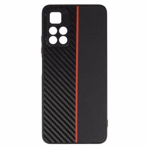 Tel Protect CARBON Case for Xiaomi Redmi Note 11 5G/Note 11S 5G/Poco M4 Pro 5G Black with red stripe