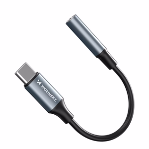 Wozinsky WACM-01 USB-C Sovitin - 3.5mm Mini Jack - Musta