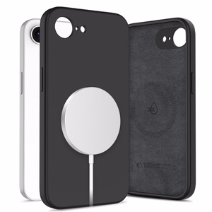 Tech-Protect Silicone MagSafe suojakuori iPhone 16e / 17e:lle - musta